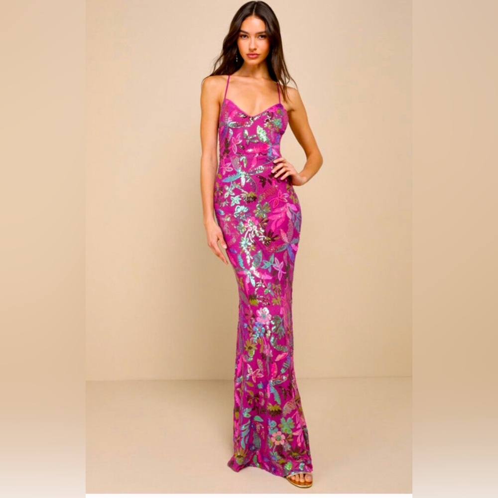 Lulu Tropical Sequin Dress